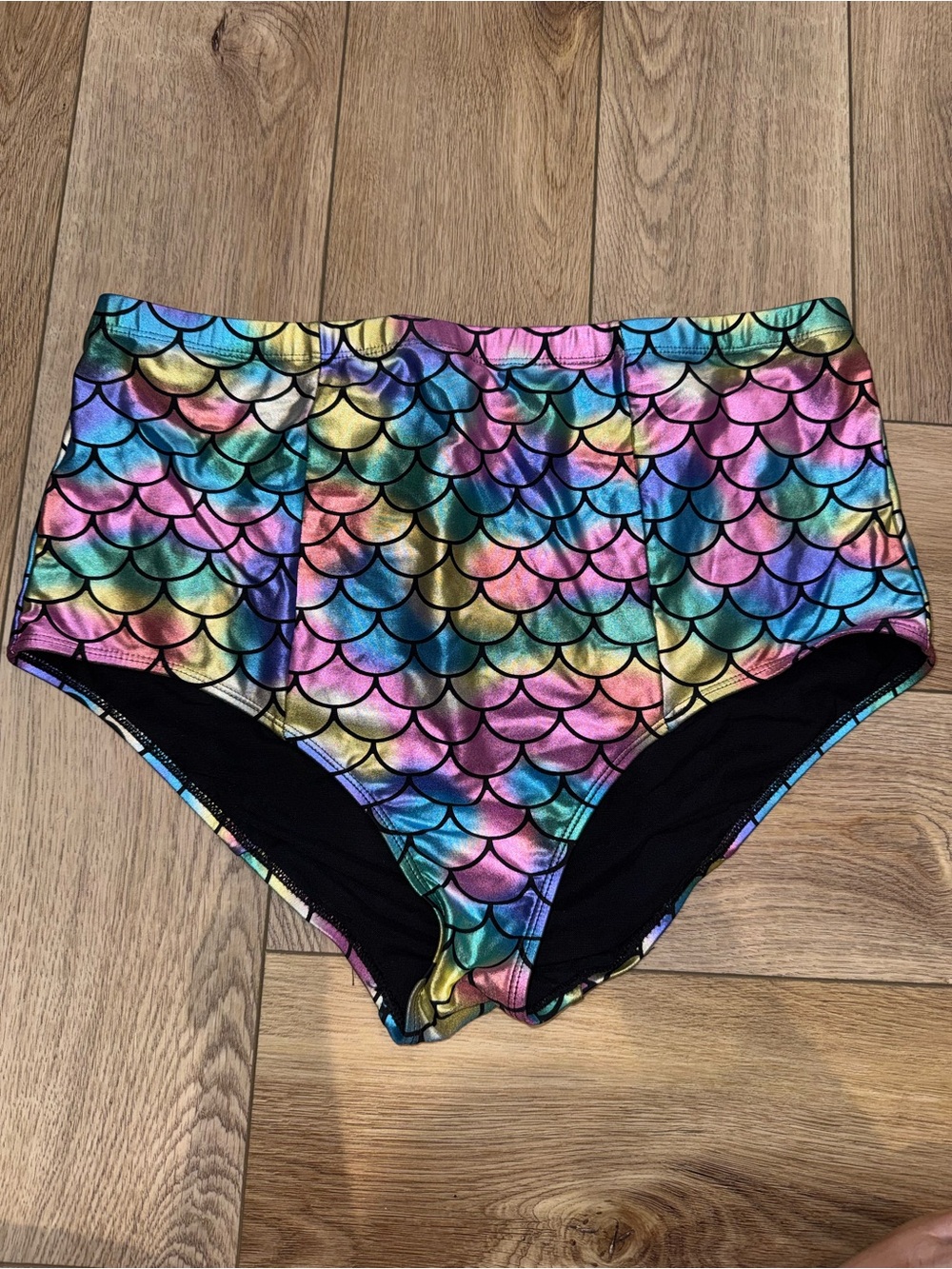 Torrid High Waisted Swim Bottoms with Rainbow Mermaid Print